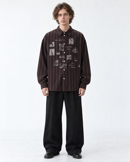 Striped Art-Collage Shirt