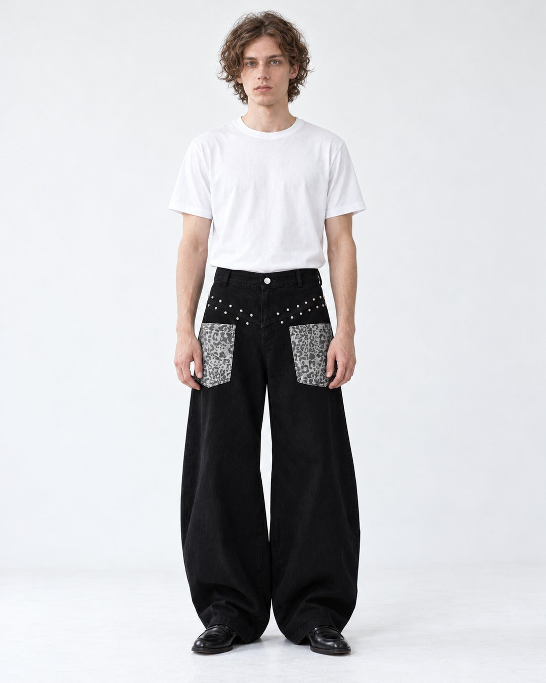 Leopard Patchwork Scimitar Jeans