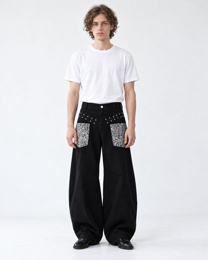 Leopard Patchwork Scimitar Jeans