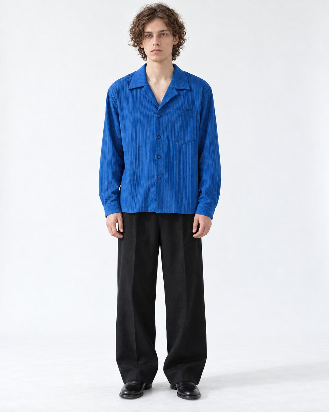 Textured Camp Collar Shirt