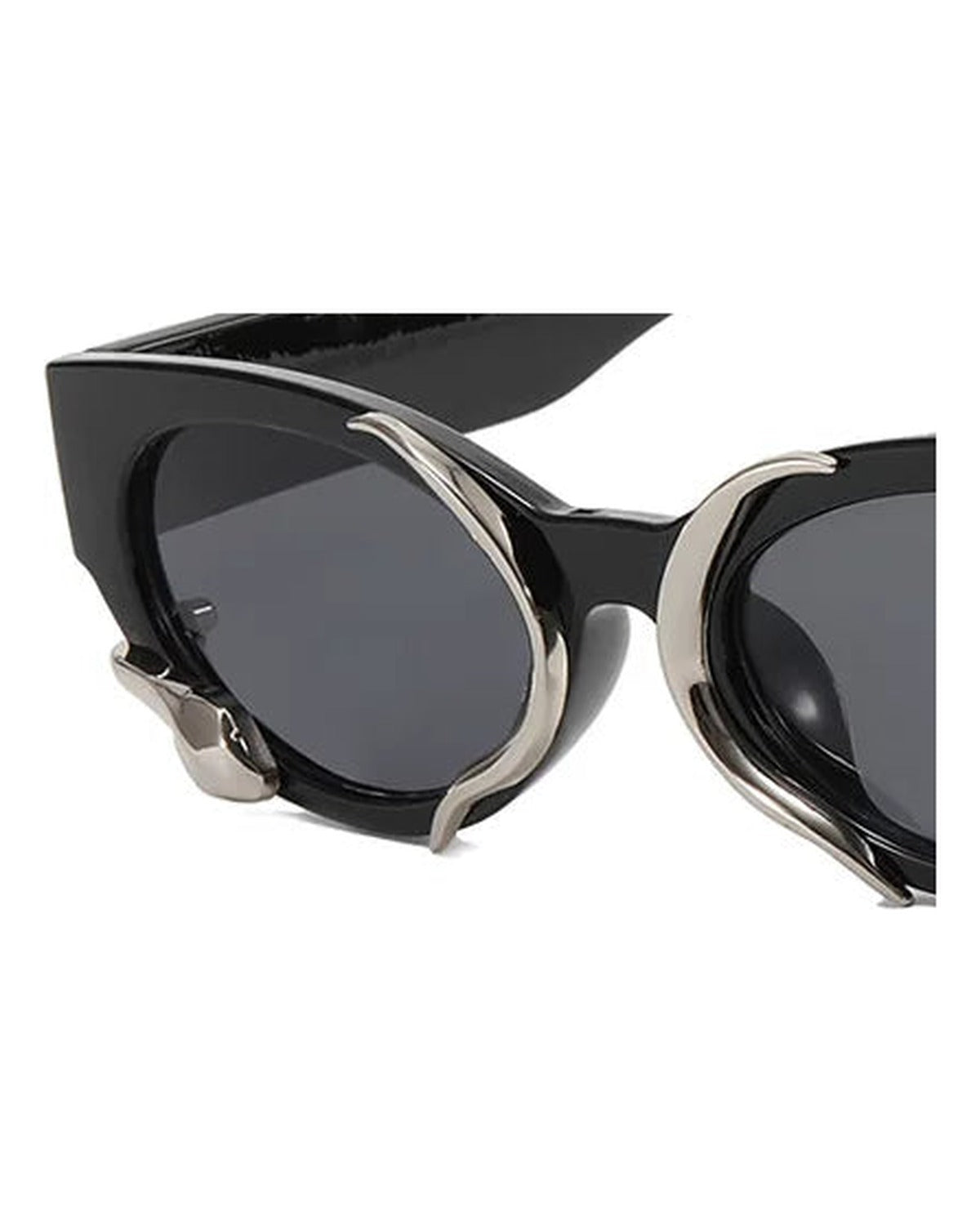 Silver Snake Oval Sunglasses