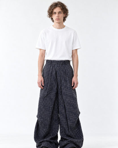 Plaid Wide-Leg Pants