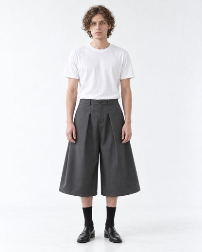 Deep Pleat Flared Cropped Trousers