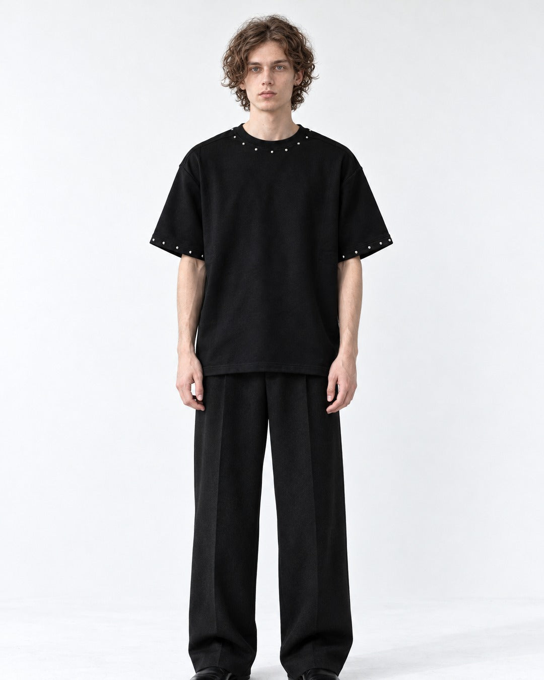 Metal Bead Trim T-Shirt