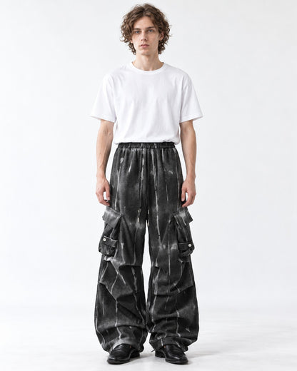 Tie-Dye Wide-Leg Cargo Pants