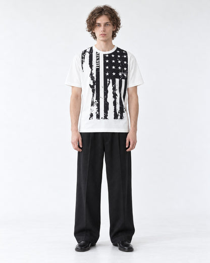 Flag Print Cotton T-Shirt