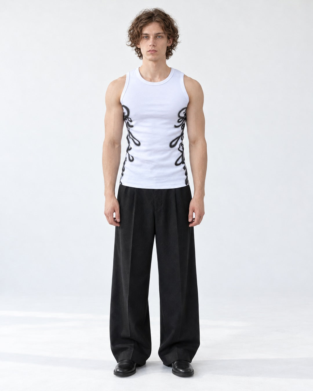 Ribbed Tank with Script Print