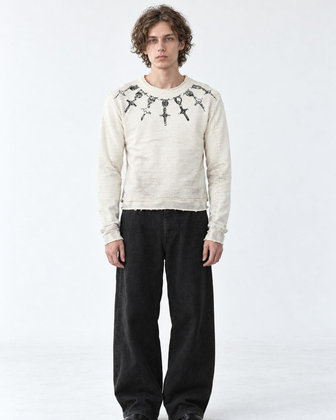 Dagger Cross Print Sweatshirt