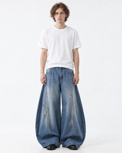 Faded Balloon Wide-Leg Jeans
