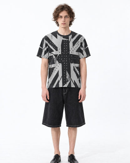 Union Jack Print Stud T-Shirt