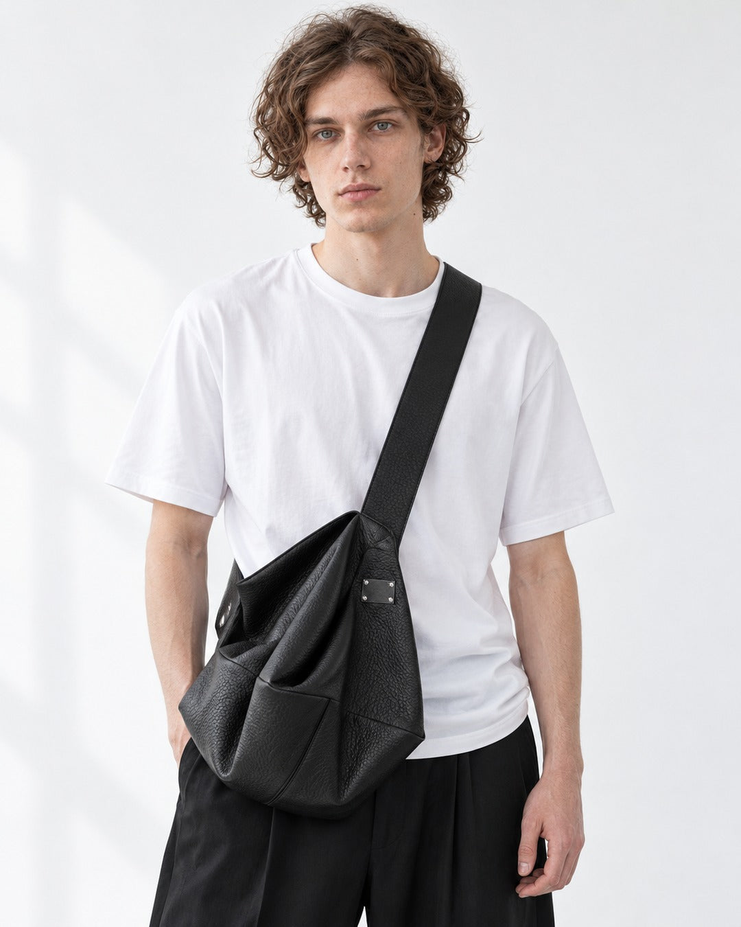 Slouchy Pebbled Crossbody Bag