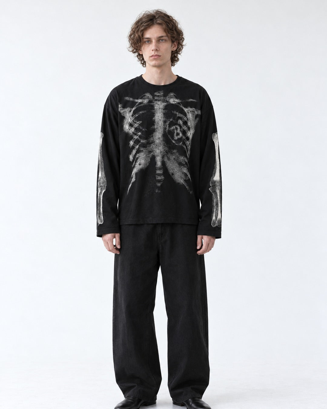 X-Ray Skeleton Print Long Sleeve Tee