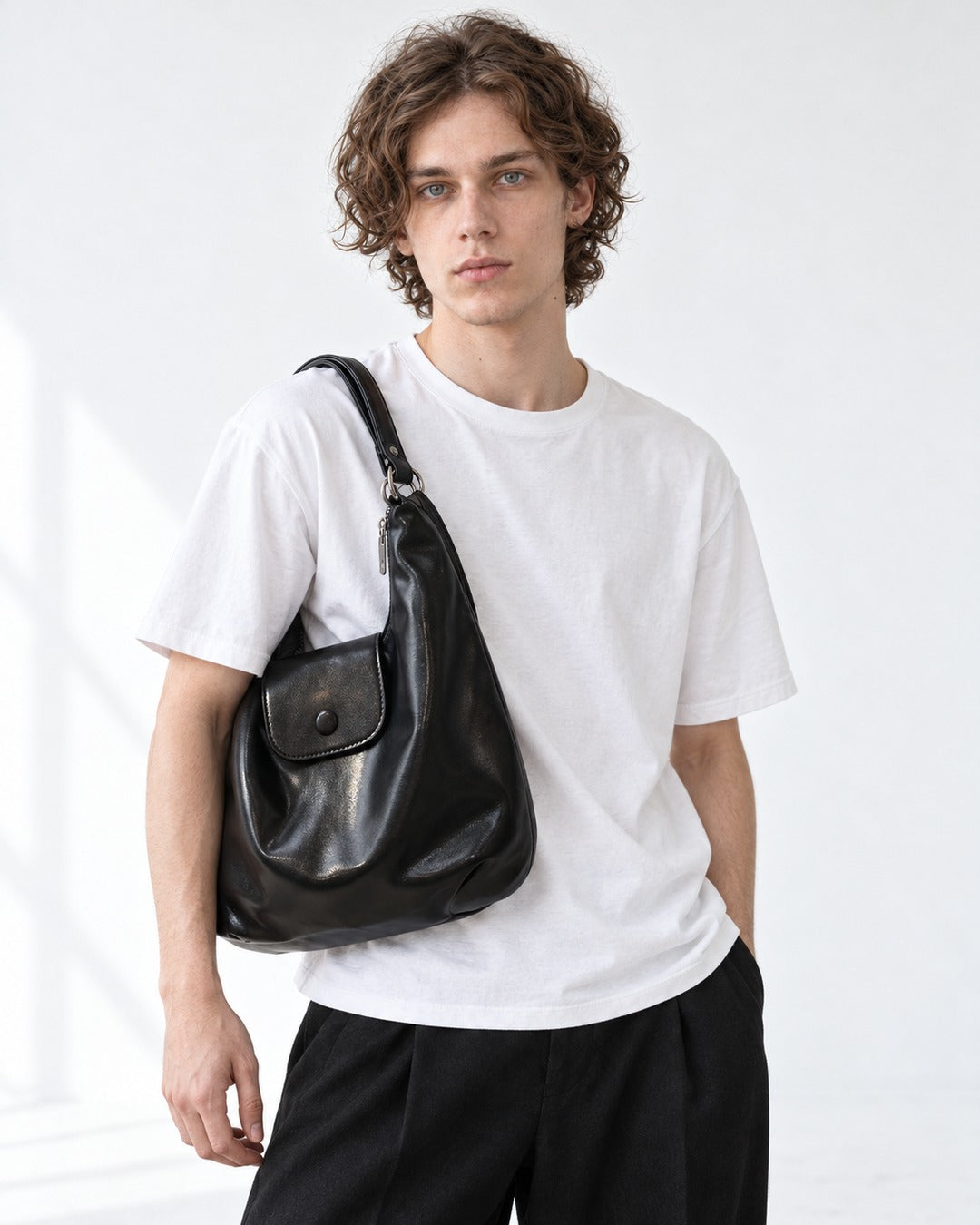 Soft Leather Hobo Backpack