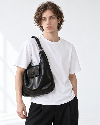 Soft Leather Hobo Backpack