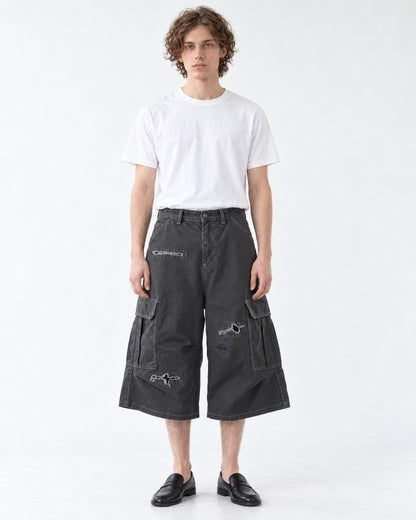 Stitched Patch Cargo Shorts