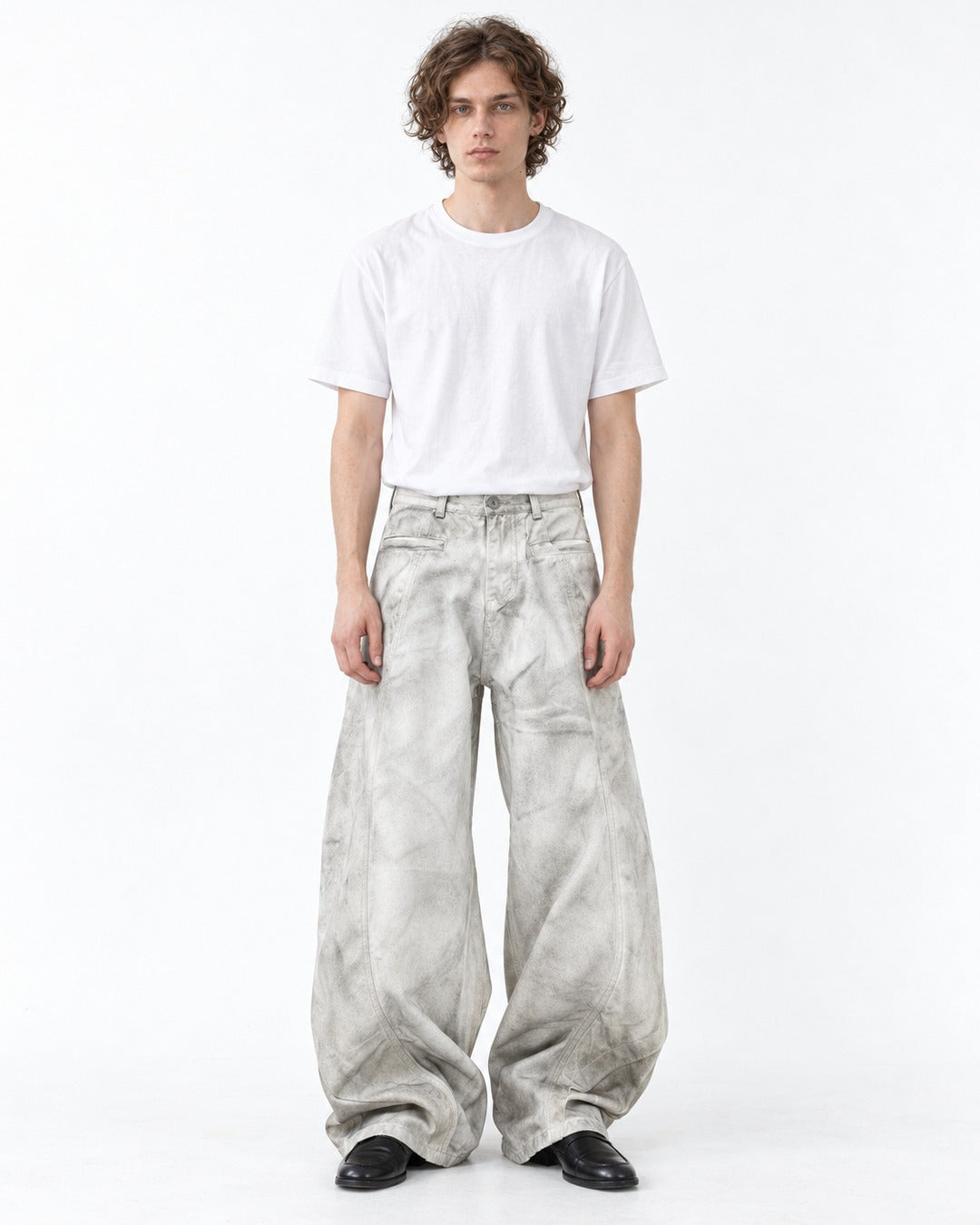 Mud Wash Twisted Seam Wide Jeans