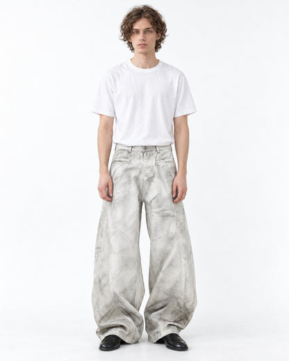 Mud Wash Twisted Seam Wide Jeans