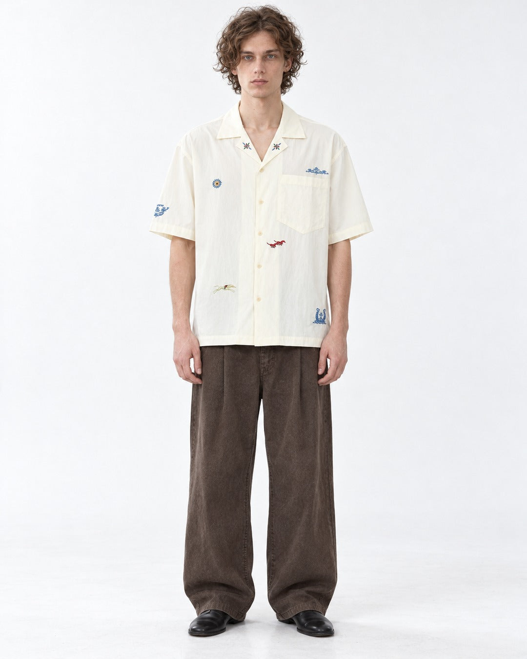 Camp Collar Embroidered Shirt