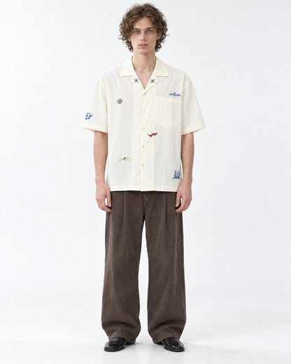 Camp Collar Embroidered Shirt