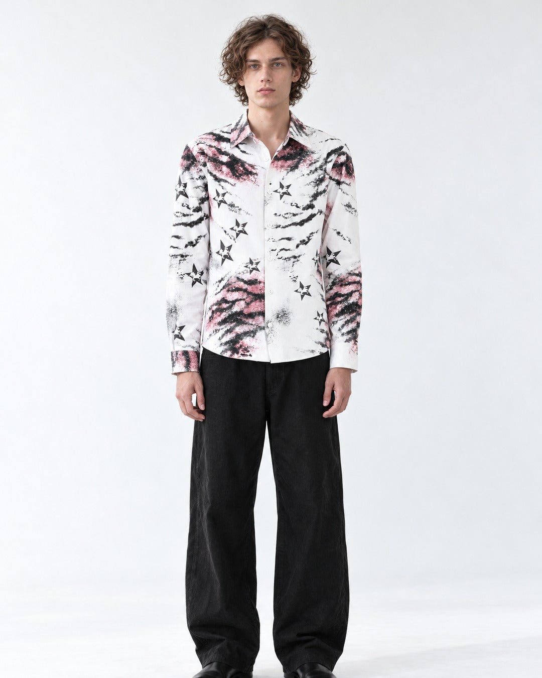 Zebra Star Print Long-Sleeve Shirt