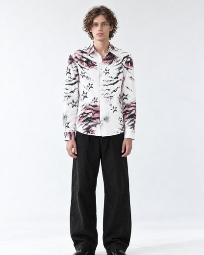 Zebra Star Print Long-Sleeve Shirt