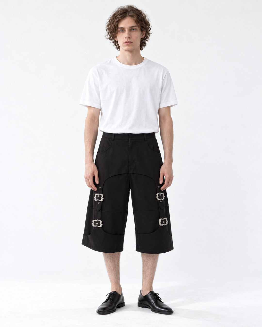 Buckle Strap Cropped Pants