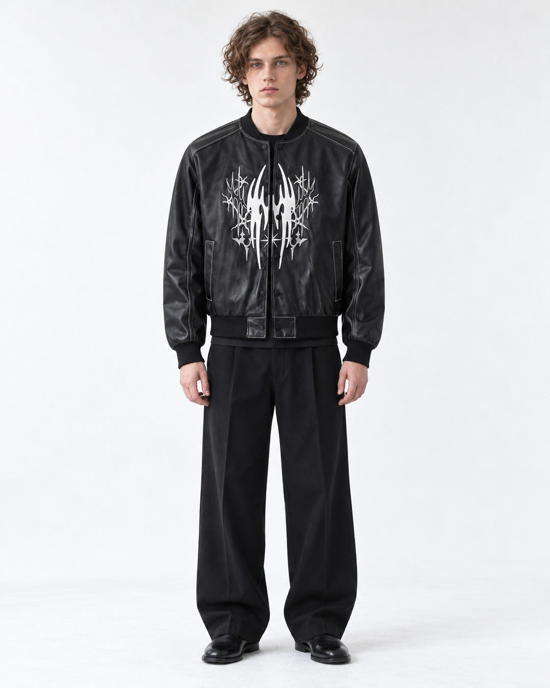 Tribal Embroidery Baseball Jacket