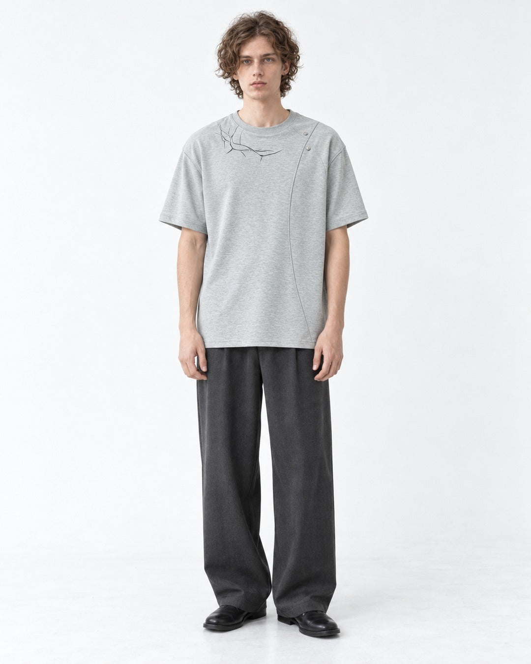 Tee with Barbed-Wire Embroidery