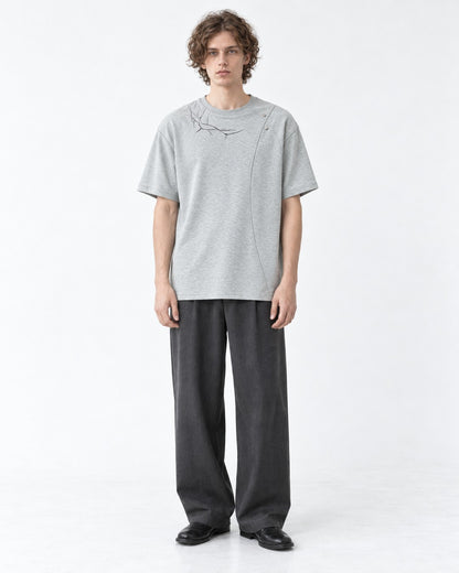 Tee with Barbed-Wire Embroidery