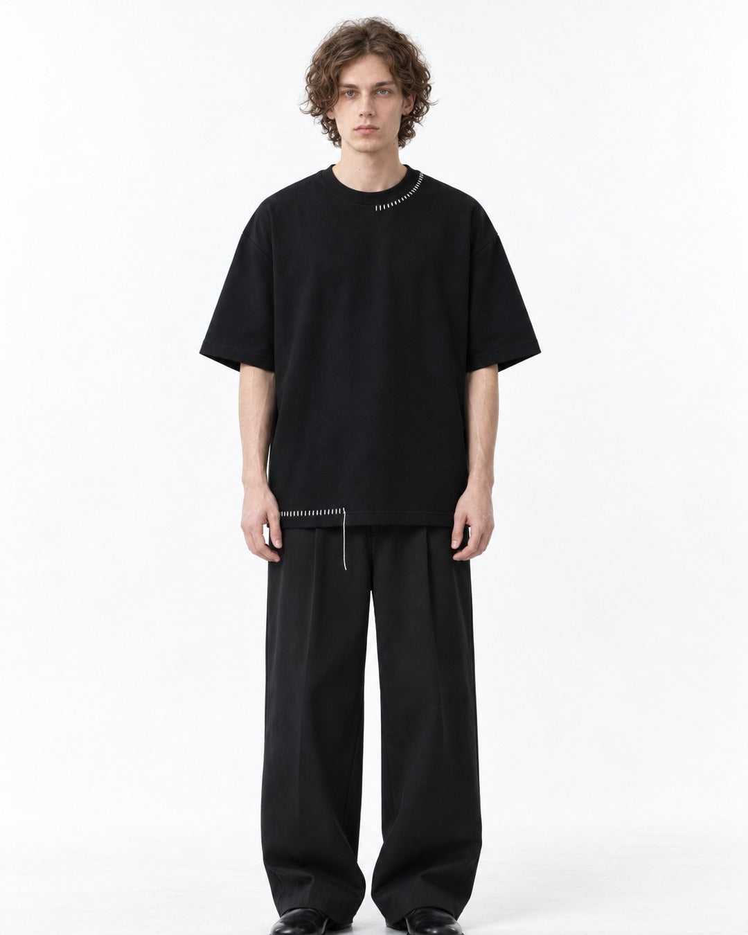 Hand-Stitched Collar and Hem Tee