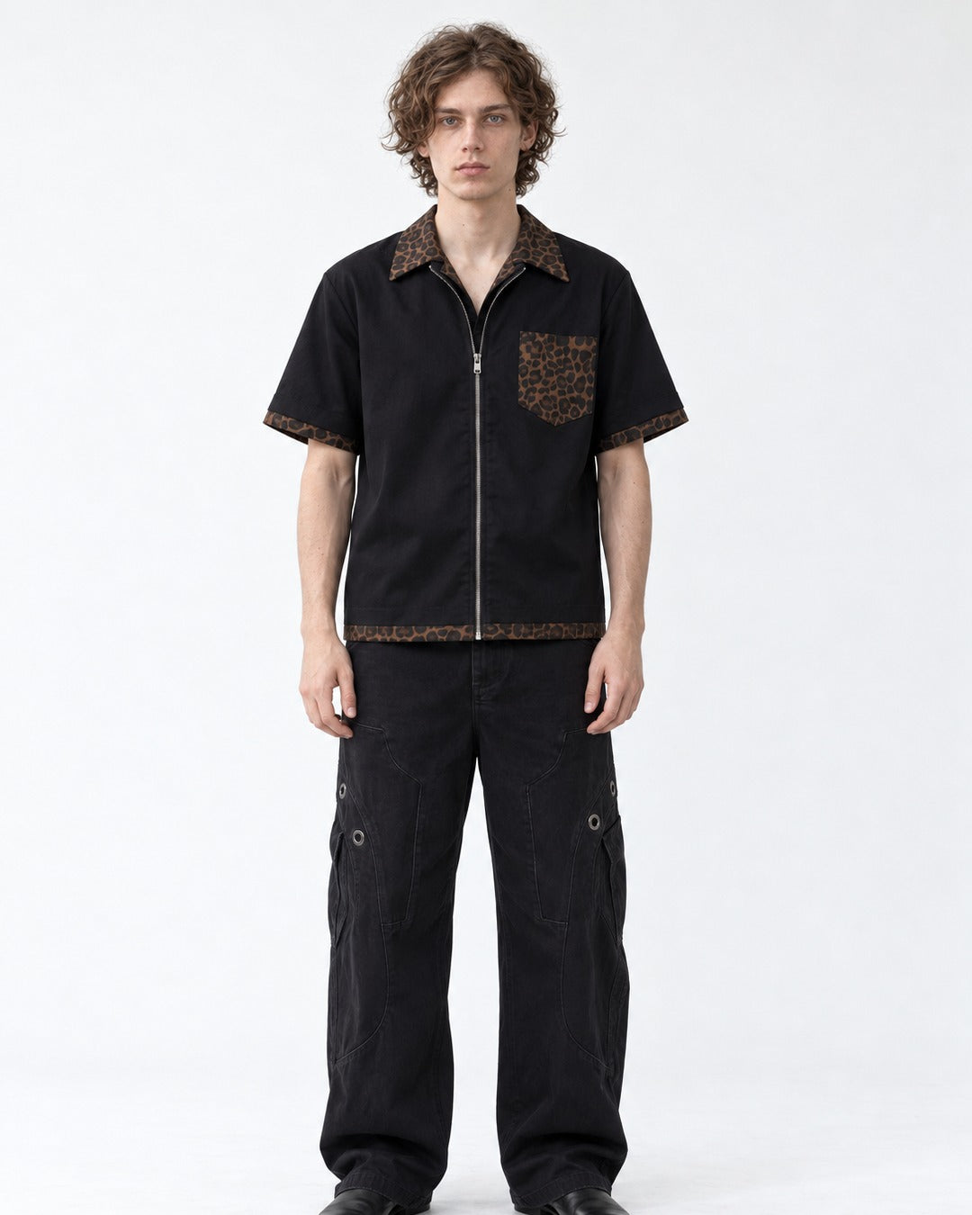 Leopard Pocket Zip Shirt