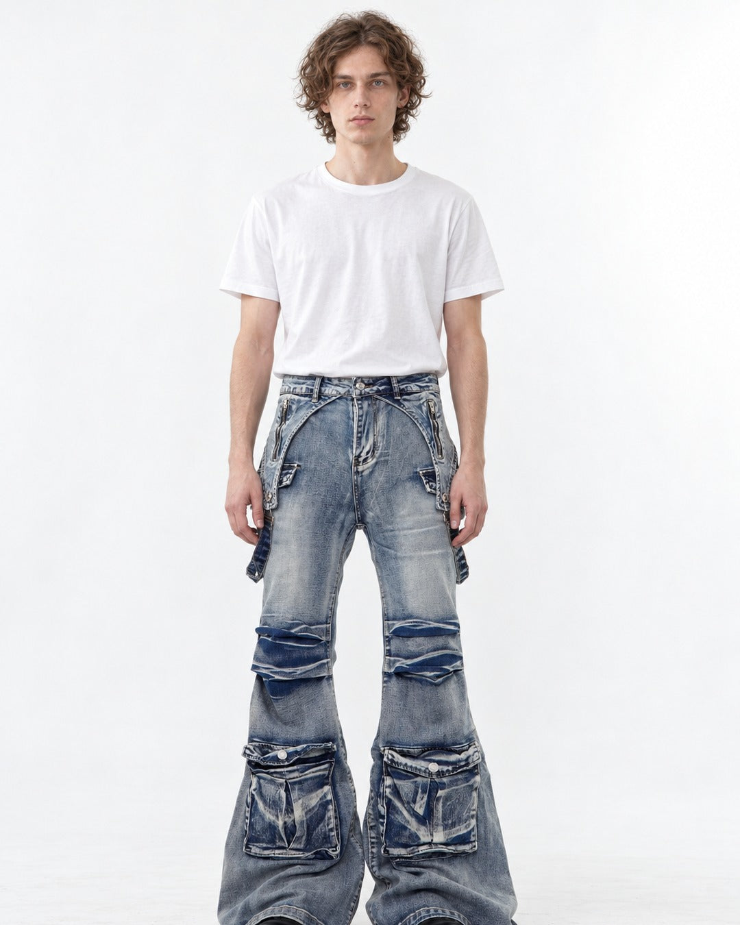 Punk Flared Denim Pants