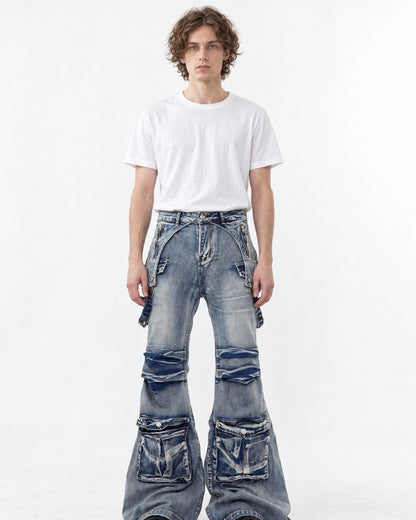 Punk Flared Denim Pants