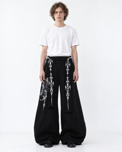 Thorn Print Lace-Up Sweatpants
