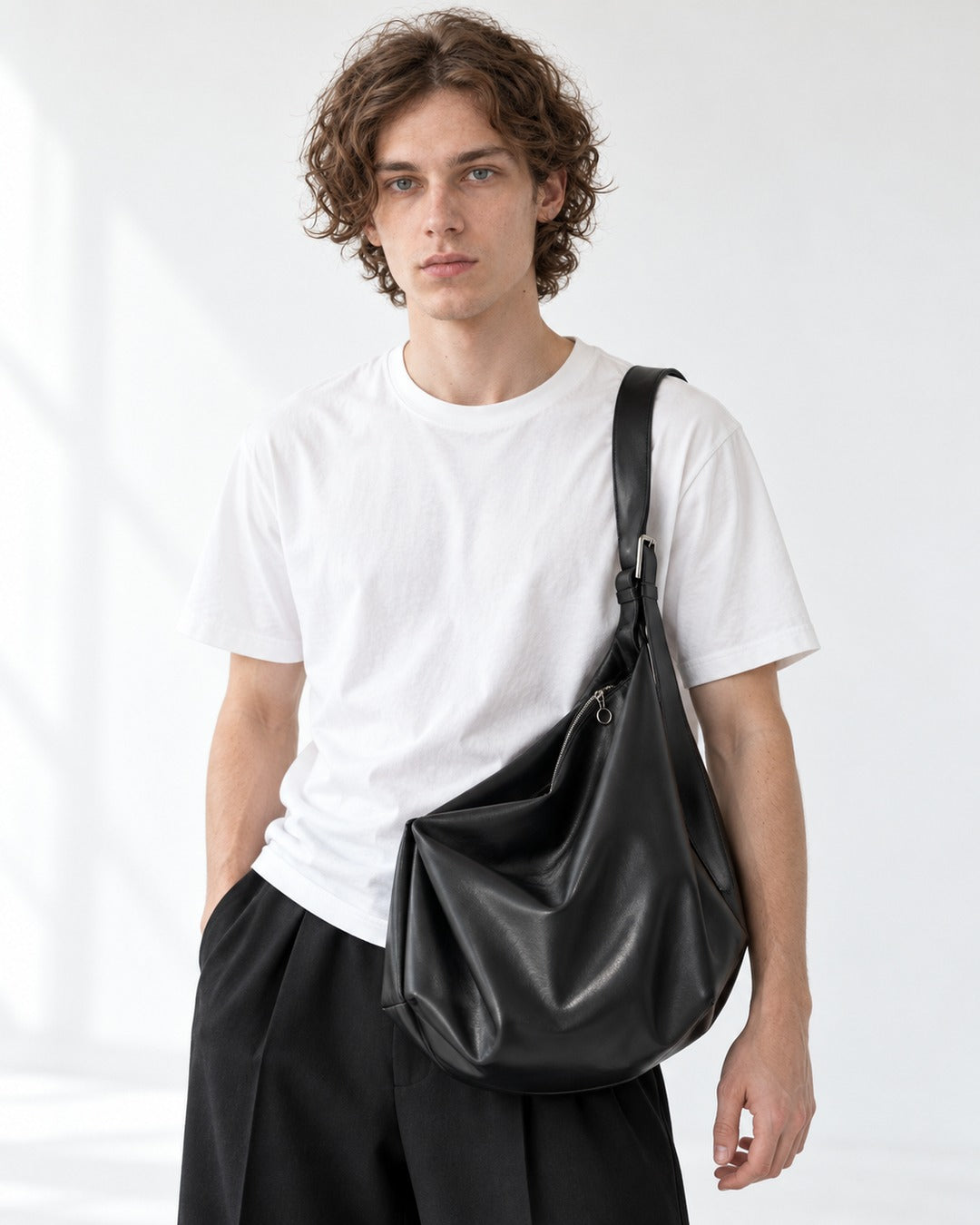 Slouchy Leather Hobo Bag