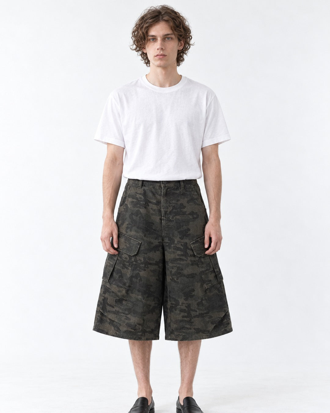Camouflage Cargo Wide Shorts