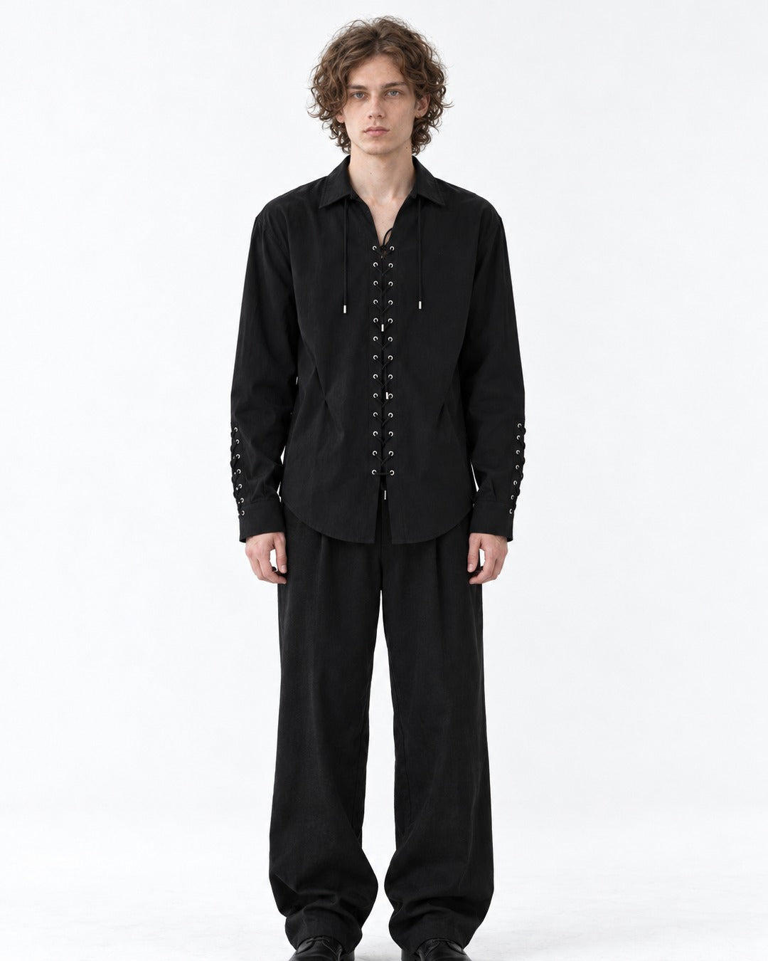 Eyelet Lace-Up Shirt
