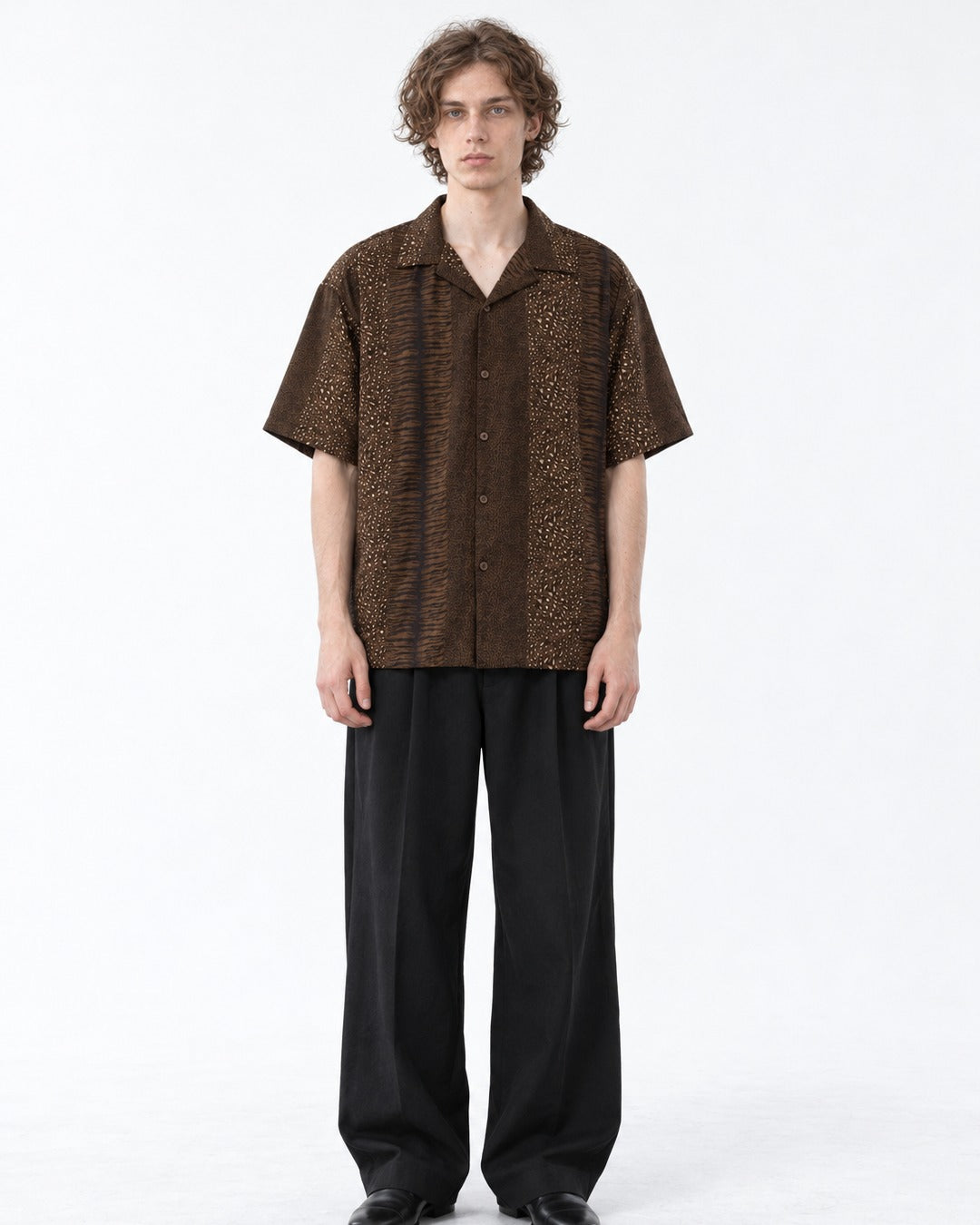 Leopard Cuban Collar Shirt
