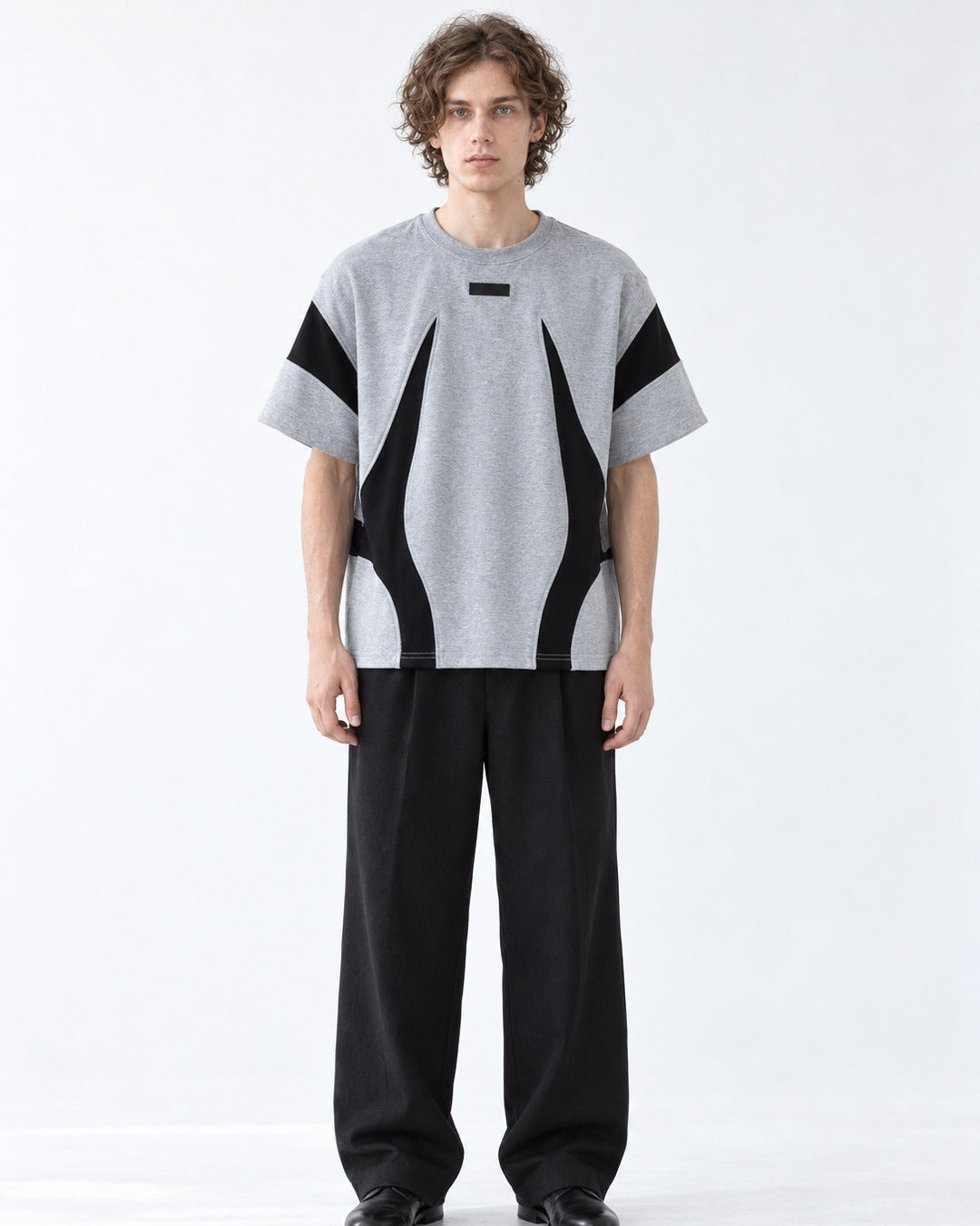 Color-Block Panel Heather Tee