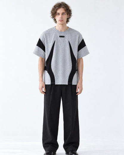 Color-Block Panel Heather Tee