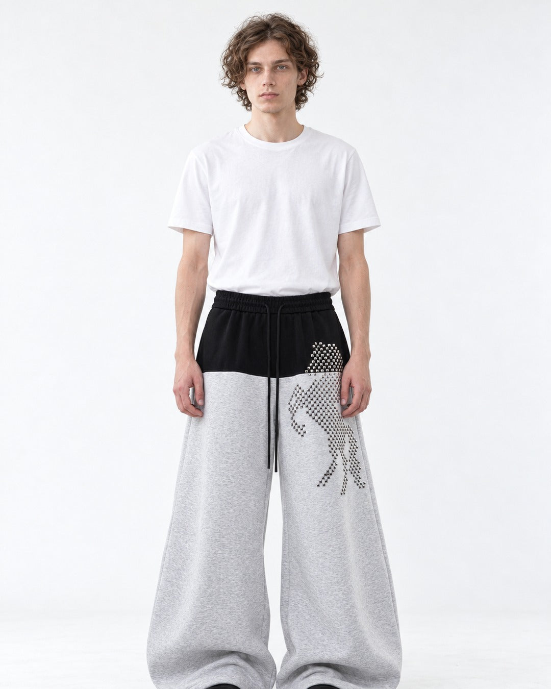 Studded Horse Wide Leg Sweatpants