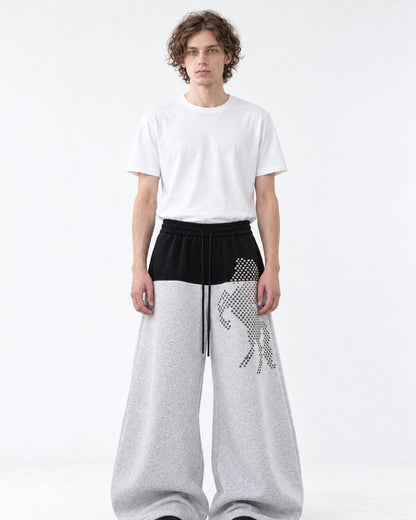 Studded Horse Wide Leg Sweatpants