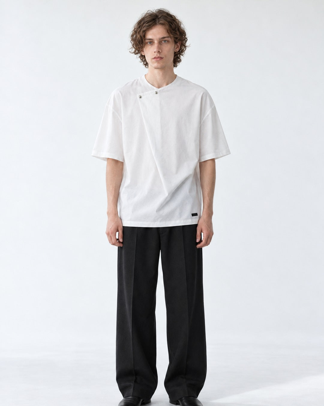 Tee with Snap Collar Detail