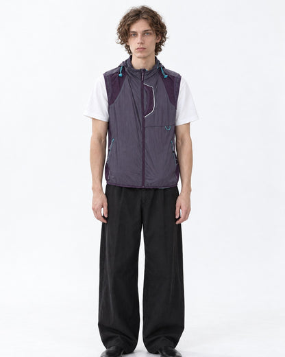 Teal Drawcord Colorblock Hooded Vest