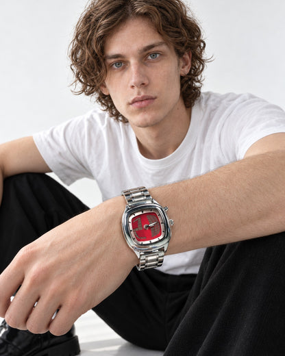 Square Scroll Dial Watch