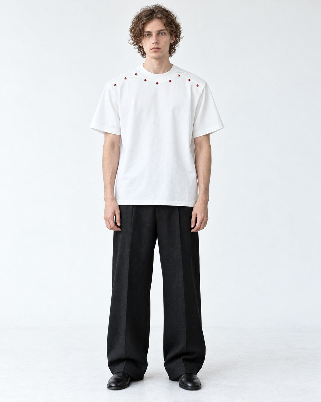 Red Gem Neckline T-Shirt