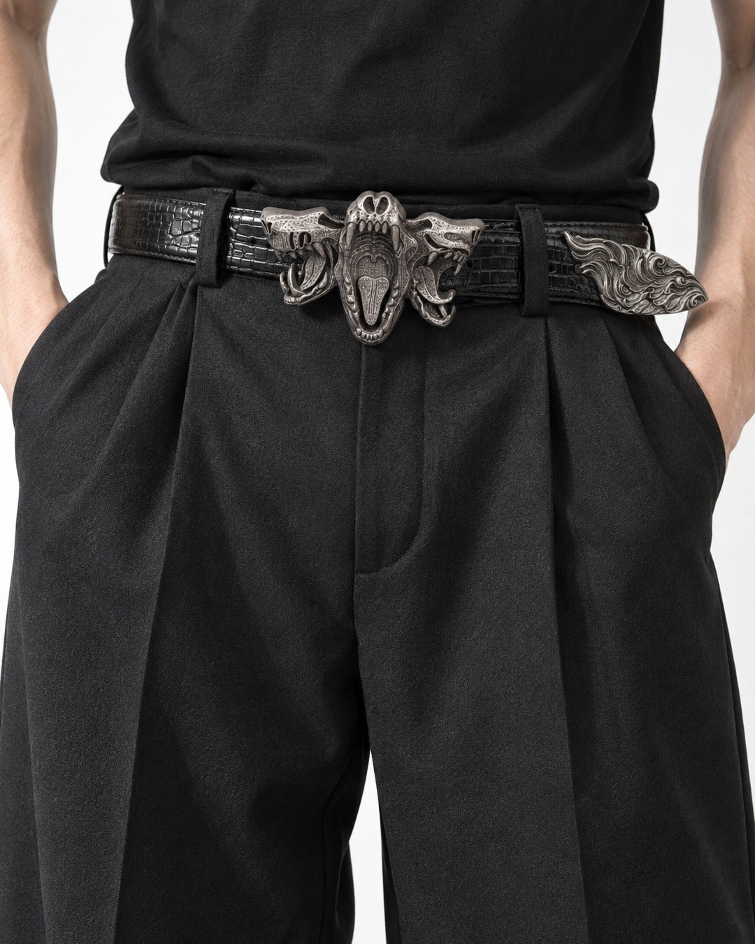 Triple Beast Head Buckle Belt
