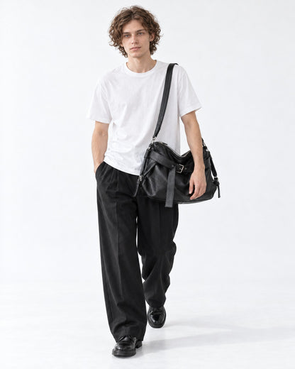 Strap-Wrapped Slouchy Hobo Bag