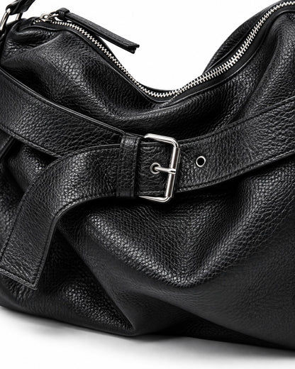 Strap-Wrapped Slouchy Hobo Bag