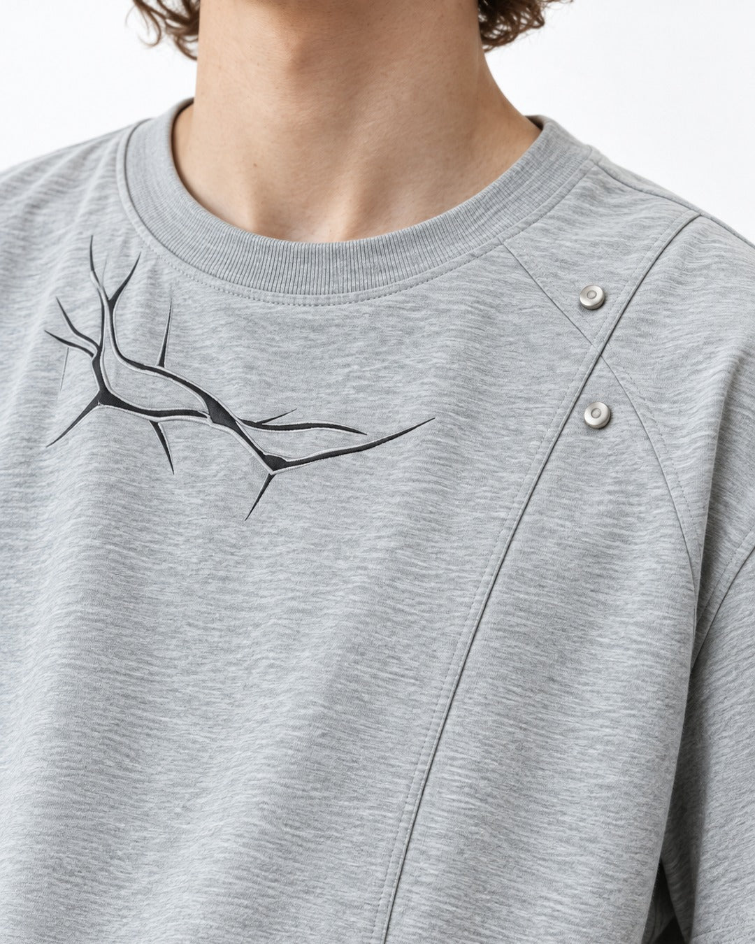 Tee with Barbed-Wire Embroidery